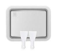 Laminated Refrigerator - Ice Cream Roller Plate | Manual Portable Machine Stainless Steel Ice Cream Fast Ice Tray with 2 Blades, Fruit Plate in Refrigerator,