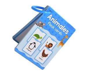 Laminated Spanish Learning Flashcards with Full-Color Animal Art | Animal Illustrations with Spanish Words, Introductory Vocabulary Activities for Home and Early-Learning Classes