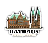 Laminated Stickers: 200 mm, 1 Piece - City Hall Bremen Weatherproof Giant City Sticker