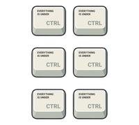Laminated Stickers: 50 mm, Pack of 6 - Everything is under CTRL Keyboard Nerd Sticker Waterproof