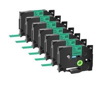 Laminated Tape 7PK TZe231 TZe335 251 TZ221 6mm 9mm 12mm 18mm 24mm Compatible with Label Printers(Black on Green)