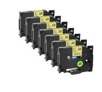 Laminated Tape 7PK TZe231 TZe335 251 TZ221 6mm 9mm 12mm 18mm 24mm Compatible with Label Printers(Black on Gold)