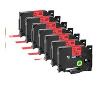 Laminated Tape 7PK TZe231 TZe335 251 TZ221 6mm 9mm 12mm 18mm 24mm Compatible with Label Printers(Black on red)