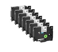 Laminated Tape 7PK TZe231 TZe335 251 TZ221 6mm 9mm 12mm 18mm 24mm Compatible with Label Printers(Black on White)