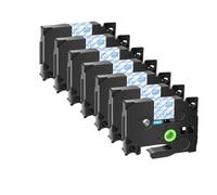 Laminated Tape 7PK TZe231 TZe335 251 TZ221 6mm 9mm 12mm 18mm 24mm Compatible with Label Printers(Blue on Clear)