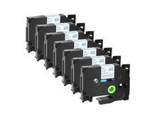 Laminated Tape 7PK TZe231 TZe335 251 TZ221 6mm 9mm 12mm 18mm 24mm Compatible with Label Printers(Blue on White)