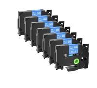 Laminated Tape 7PK TZe231 TZe335 251 TZ221 6mm 9mm 12mm 18mm 24mm Compatible with Label Printers(White on Blue)