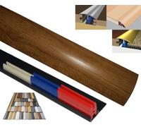Laminated Threshold Strip Clip System 38mm x 90cm Multi-Height & Pivot Self Adhesive Easy Fit (Walnut Dolce)