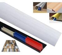 Laminated Threshold Strip Clip System 38mm x 90cm Multi-Height & Pivot Self Adhesive Easy Fit (White Oak)
