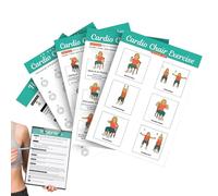 Laminated Yoga Poster - 5-Piece Chair Workout, 30-Day Program with Illustrated Guides, Exercise Chart with Waterproof Coating, Fitness Supplies Clear Instructions, Strength Training for Senior