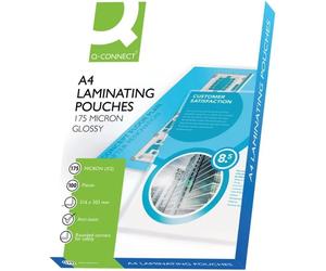 Laminating Pouches A4 Gloss 2 X 175 micron Heavy Duty Anti-Static 100 Sheets