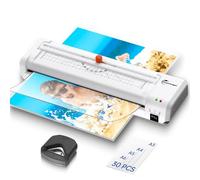 Laminator A3, Laminator Machine with Built-in Cutter and 30 Laminating Pouches, Thermal and Cold Laminating Machine with Corner Rounder for Home Office School Use