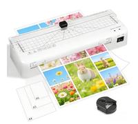 Laminator, A4 Laminating Thermal Laminating Machine with Built-in Cutter and Corner Rounder, Fast Warm-Up and High-Speed Lamination, Laminator for Home Office School Use