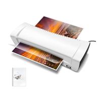 Laminator, A4 Laminator Machine with Not Jam Technology, Laminating Machine for Hot and Cold Setting, Warm Up Time Short, for Home, Office, and School Use, White