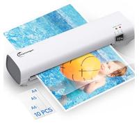 Laminator A4, Portable Laminator Machine for Hot and Cold Settings with 10 Laminating Pouches, Fast Warm Up, High Speed Laminating for Office, Home, School Use