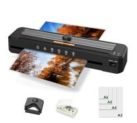 Laminator, Built-in Trimmer A6 A5 A4 A3 Laminator Machine, Thermal & Cold Laminating for Thermal Printed Documents, 20 Pouches + Corner Rounder + Hole Punch for Home Office School Use