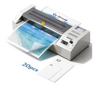 Laminator for Thermal and Cold Lamination, 4 Roller Design, Rapid Warm-up, Anti-jam Feature, Ideal for Office, School, Business, Home DIY, with Starter Kit