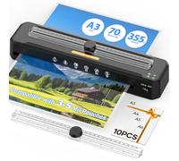 Laminator Machine A3 with 50 Laminating Sheets, Laminator Thermal and Cold with Paper Trimmer Corner Rounder, High-Speed Jam-Free, Low-Noise 13-Inch Laminating Machine(Black)