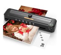 Laminator Machine A3 with 50 Laminating Sheets, Laminator Thermal and Cold with Paper Trimmer Corner Rounder, High-Speed Jam-Free, Low-Noise 13-Inch Laminating Machine(Black)