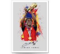 Lamine Yamal 2026 signed photo Spain poster print autograph framed display memorabilia gift Barcelona Espana (Winner 2026, A4 Poster Only)