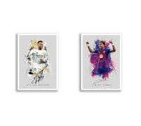 Lamine Yamal Barcelona Signed Photo Poster A4/A3 Print Picture Display Framed Autograph Memorabilia for Football Fans Gift Spain (Yamal Mbappe (Grey A4 Unframed))