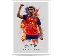 Lamine Yamal Barcelona Signed Photo Poster A4/A3 Print Picture Display Framed Autograph Memorabilia for Football Fans Gift Spain (Grey (A3 Unframed))