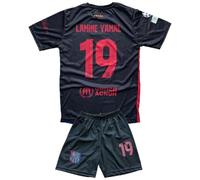 Lamine Yamal Children's Jersey #19 - Complete Barca Football Set with Jersey, Shorts, Socks, Shin Pads & Accessories | Barcelona Jersey for Children, Training & Leisure (4-14 Years), red, 128 4/5
