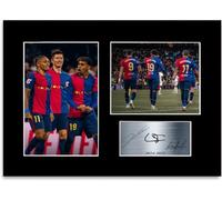 Lamine Yamal Robert Lewandowski Raphinha Football Players A4 Printed Signed Autograph Photo Display Mount Gift For Barcelona Fans