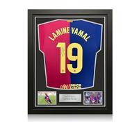 Lamine Yamal Signed 2024-25 Barcelona Home Football Shirt. Standard Frame