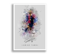 Lamine Yamal Signed Photo Barcelona Poster Print Autograph Framed Display Memorabilia Spain Gift (A3 poster only (Grey))