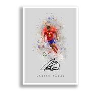 Lamine Yamal Signed Photo Spain Poster Print Autograph Framed Display Memorabilia Gift Barcelona Espana (A4 poster only (grey))
