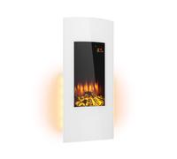 Klarstein Electric Fireplace, Electric Log Burner Indoor, 2000W Electric Fire Wall Mount Flame Electric Fire Place with LED Flame Effect, Fake Fireplace, Remote Control, Adjustable Thermostat Timer