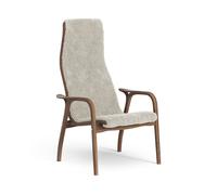 Lamino High Armchair Lacquered Walnut/Moonlight/Sheepskin