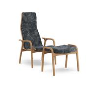 Lamino High Armchair With Footstool Oiled Oak/Coal/Sheepskin