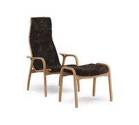 Lamino High Armchair With Footstool Oiled Oak/Espresso/Sheepskin