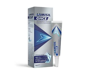 Lamisil Once - Single Dose Athlete’s Foot Treatment - Relieves Itching, Burning, Cracking Symptoms - Antifungal Solution 4g