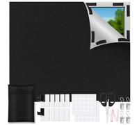 LAMITOCS 100% Blackout Blind 200 x 148 CM Temporary Blackout Blinds Stick On, No Drill Blinds for Windows, Portable Black Out Blinds with Scissors Cut to Any Size,Temporary Blackout Blinds for Bedroom