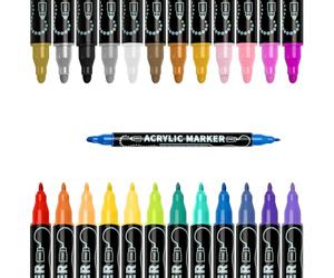 Lamitocs Acrylic Paint Pens Acrylic Paint Markers,36 Colours Fine & Dot Dual Tip Paint Markers for Rock Painting,Wood,Canvas,Calligraphy,DIY-Christmas Crafts Art Supplies