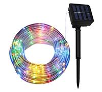 Lamker 10M 100LED Fairy Rope String Lights Solar Outdoor Waterproof 8 Modes Multicoloured Dimmable Tube Light for Garden Patio Fence Yard Backyard Tree Wedding Christmas Party Lighting Decorative