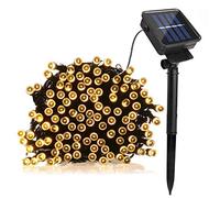 Lamker 5M 50 LED String Lights Solar Powered Warm White Outdoor Waterproof 8 Modes Fairy Light for Garden Patio Porch Pathway Yard Wall Fence Tree Christmas Wedding Party Festival Lighting Decorative