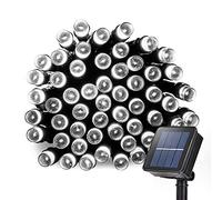 Lamker String Lights Solar Powered 12M 100 LED Cool White Outdoor Waterproof 8 Modes Fairy Light Decorative for Patio Garden Yard Wall Fence Tree Christmas Wedding Party Festival Decor