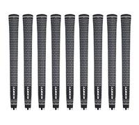 Lamkin Crossline Oversize Golf Grips, 9 Piece Golf Grip Pack, Black/White, Jumbo +1/8”