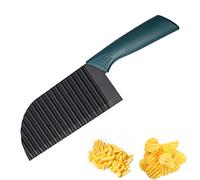 Lamkrtlp Crinkle Slicer, Stainless Steel Potato Chipper Chip Cutter, Crinkle Cutter for Fruits, Vegetables, Potatoes (Black)