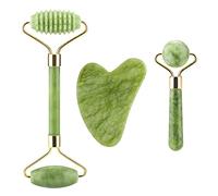 Lamkrtlp Jade Roller & Gua Sha, Face Roller, Facial Beauty Roller Skin Care Tools, Massager for Face, Eyes, Neck, Body Muscle Relaxing and Relieve Fine Lines and Wrinkles