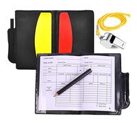 Lamkrtlp Referee Card Set, Sports Referee Kit, Football Red and Yellow Cards Coach Whistle with Wallet Score Sheets Pencil Accessories for Football Soccer Game Sports