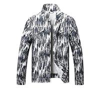 LAMKUKU Mens Denim Jacket Ripped Slim Jean Jacket Coat for Men, Ku5066, Medium
