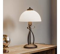Lamkur Adoro table lamp with a glass lampshade, brown