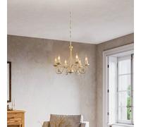 Lamkur Ayleen chandelier, 6-bulb, 1 level, white