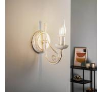 Lamkur Ayleen steel wall light, no lampshade, white