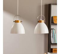 Lamkur Bergen pendant light, two-bulb, white